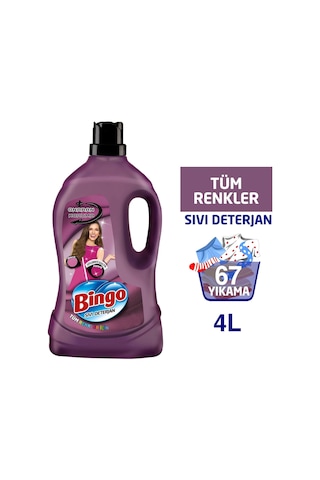 Bingo Onaran Koruma Renkliler için Sıvı Çamaşır Deterjanı 4 L