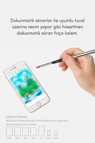Dijital Tablet Kalemi Dokunmatik Ekranlar İle Uyumlu Gerçek Fırça Dokunuşu Stylus Resim Kalemi