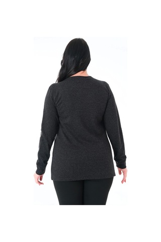 Lady Majestic Kadın Büyük Beden Sweatshirt Antrasit