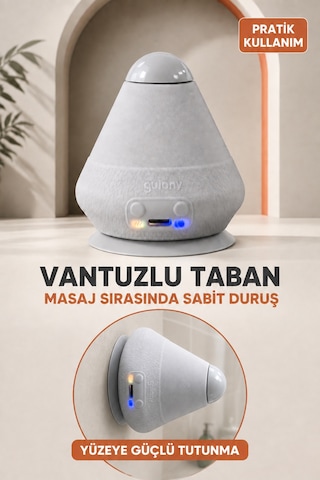 Akupunktur Noktası Masaj Cihazı - Taşınabilir Isıtmalı Bel Boyun Sırt Vücut Titreşimli Mini Masaj Aleti Gri