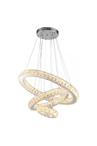 Alfa Kristal Taşlı 40 Lık Led Modern Salon Avize