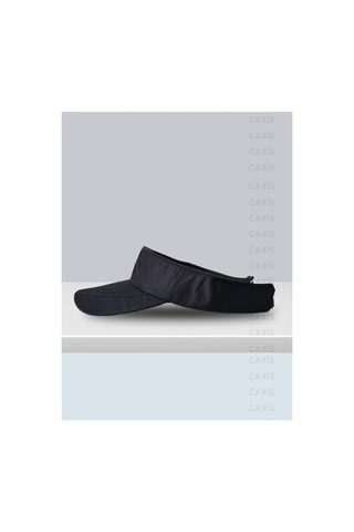 Caxis Su Geçirmez Unisex Fermuarlı Mikron Kumaş Spor Kep - Vizör Spor Şapka Siyah