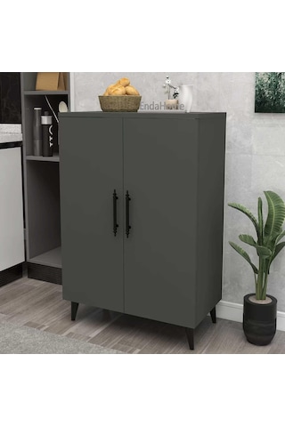 Reyo Home Enda 3 Raflı 2 Kapaklı Çok Amaçlı Dolap Antrasit