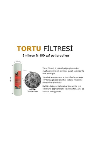 Su Arıtma Cihazı 5 Micron Sediment Tortu Filtre Kartuşu 10 Inç (483664564)