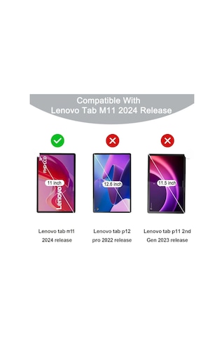 Lenovo Tab M11 /tab K11 11inç 2024 İçin Uyumlu El Tutamaçlı Standlı Deri Tasarım Kılıf Arka Kapak