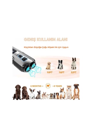 Ultrasonik Kedi Köpek Kovucu Köpek Eğitici Cihaz Led Flaşlı Şarjlı Taşınabilir Hayvan Uzaklaştırıcı