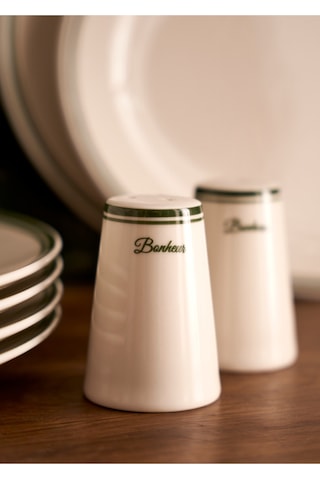 Bella Maison Bonheur Porselen Tuzluk-biberlik Seti Yeşil 8 Cm Yeşil