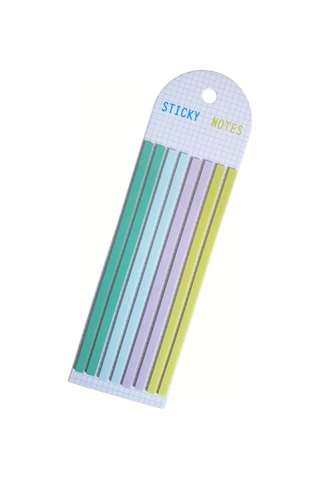 Şeffaf Renkli Yapışkan Not Kağıtları Defter Yer İmleri Etiket Ayraç Sticky Notes Uzun Şeritler Renk 5