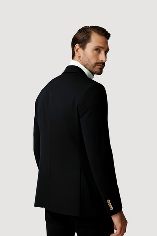 İgs Lacivert Mono Yaka Slim Fit Dar Kalıp Erkek Ceket-25956