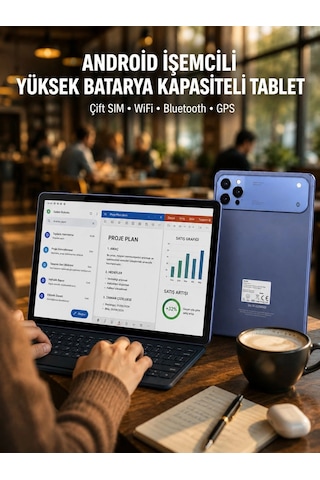 10.1 İnç Geniş Ekran Android Tablet 4g Lte Çift Sım Yeni Nesil Beyaz