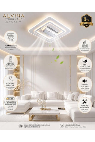 Akıllı Tavan Ayarlanabilir Klima Modu Ayarlanabilir Renk Ayarı Ve Dimmer Özelliği Beyaz Panel