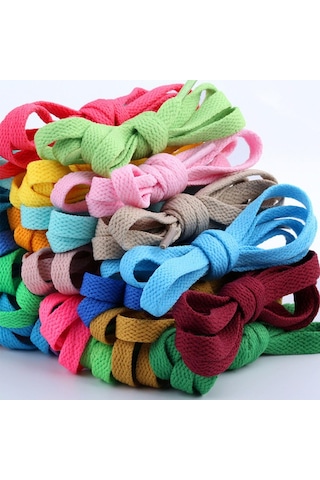 Foottab Rengarenk Spor Ayakkabı Yassı Bağcığı 120 CM