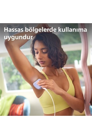 Epilasyon Cihazı, Taşınabilir Kompakt Tasarım, Led Işıklı Yıkanabilir Başlık, Masaj Ve Tıraş Başlığı, Peeling Eldiveni Hediyeli, 4 Haftaya Kadar Pürüzsüzlük, Açık Mavi Renk, Bre247/05