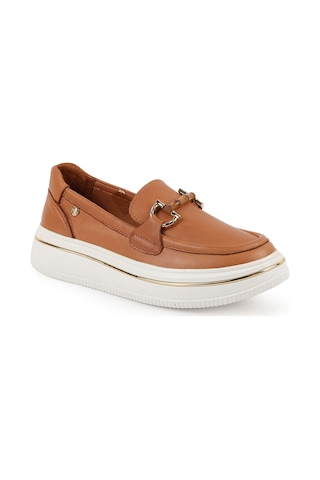 Mamma Mia Mammamia Kadın Hakiki Deri Comfort Sneaker Kalın Taban Bağcıklı Günlük Ayakkabı Taba