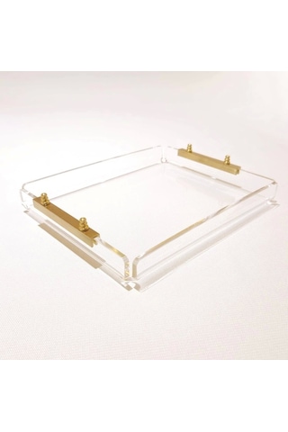 Agbtrend Gold Tray -s- Dekorasyon Ve Sunum Tepsisi Şeffaf