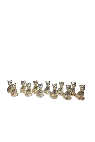 9cm -6cm Ebatlarında Kırılmaz Polyester, Kedi Figürlü Biblo