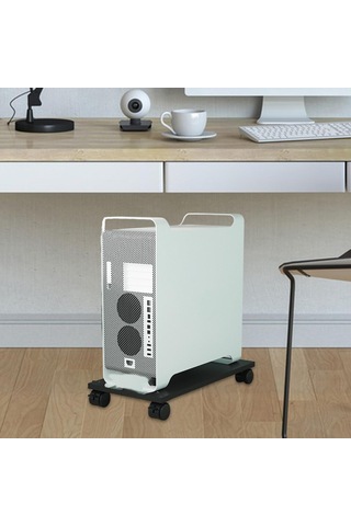 Homyl Masaüstü Cpu Ahşap Tekerlekli Stand Mobil Bilgisayar