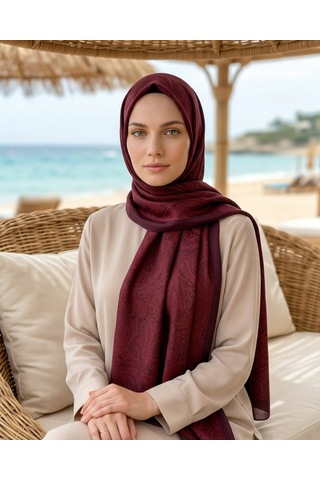 Moda Nuda Heritage Saye Şal Bordo - Zarif Ve Modern
