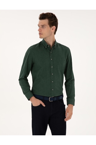 Pierre Cardin Erkek Yeşil Gömlek Desenli 50316751-vr054 Yeşil