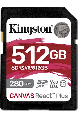Kingston SDR2V6 Canvas React Plus V60 512 GB D Hafıza Kartı