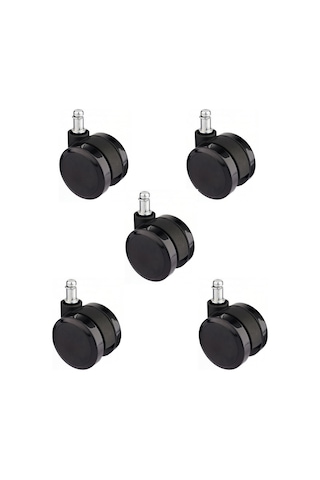 Ofisbazaar Yedek Sandalye Tekerleği 60 Mm 5'li Paket Siyah Siyah