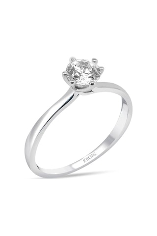 0.50 Karat E Renk Pırlanta Vintage Tektaş Yüzük - Hrd Sertifikalı