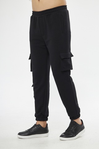 Giyadda Unisex Siyah Jogger Rahat Kalıp Kargo Cepli Eşofman Altı Siyah