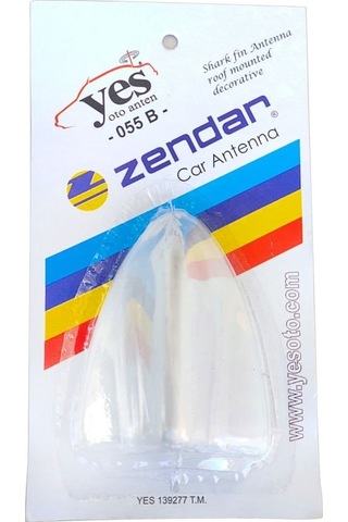 Zendar Oto Anten Dekoratif Jaws Balina Balık Sırtı Yapıştırma Süs Anteni 10Cm Beyaz Yes-055 B