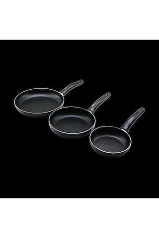 Teflon 3 Parça Tava Seti 16-20-24 Cm Siyah