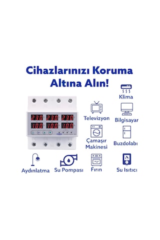 Tomzn Trifaz Gerilim ve Akım Koruma Rölesi Yüksek Alçak Voltaj Koruyucu Röle 220V 100A 3Faz