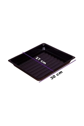 Dikdörtgen Emaye Fırın Tepsisi 30x27cm Pasta Börek Pizza Ekmek Kek Kalıbı Siyah
