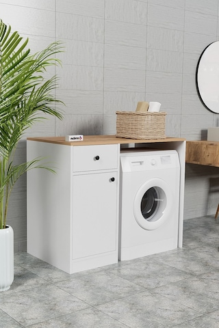 Sena Çamaşır Makinesi Dolabı Atlantik Çam Beyaz
