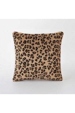 4 Lü Peluş Leopar Desenli Kırlent Kılıfı Dekoratif Ev Tekstili 45x45 Cm Leopar