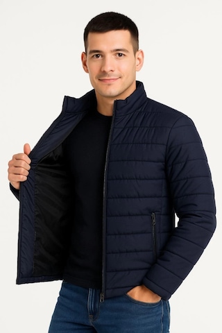 Efnaz Style Erkek Bomber Mont Ceket Su İtici Kumaş, Kapitone Astarlı, Fermuarlı, Kışlık - Lacivert