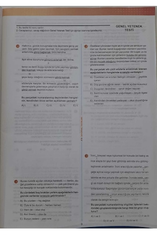 2026 KPSS ÖSYM Arşivi Çıkmış Soru Karma Genel Yetenek Genel Kültür D. Çözümlü Deneme 10/3.Kitapçık