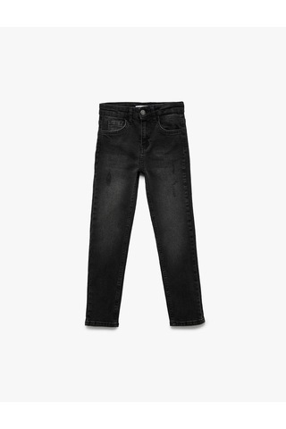 Koton Pamuklu Cepli Slim Fit Siyah Erkek Çocuk Jean Pantolon 6wkb40007td Siyah