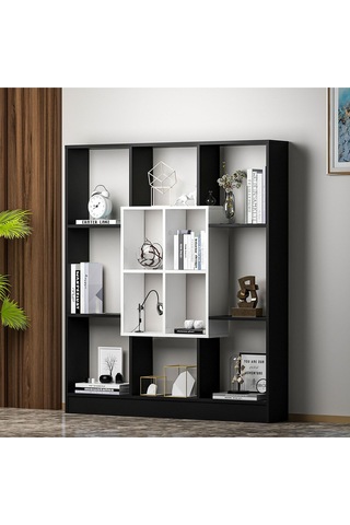 Mars Kitaplık - Siyah / Parlak Beyaz