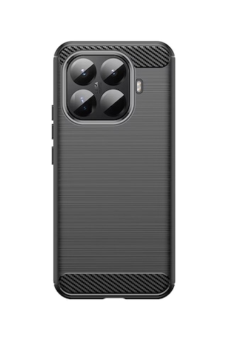 Xiaomi 17t Pro İle Uyumlu Brushed Carbon Fiber Silikon Kılıf - Siyah Al3332