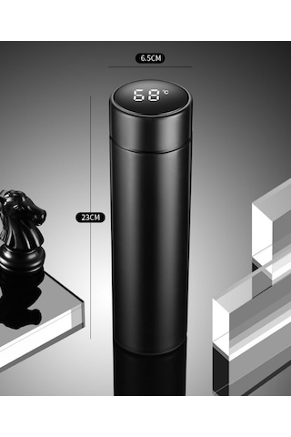 Hfambition 500ml Led Dokunmatik Ekranlı Vakum Termos, 304 Çelik Isı/sıcaklık Saklama, Su Geçirmez, Seyahat/ofis İçin Kahve/çay Bardak Mavi Diğer