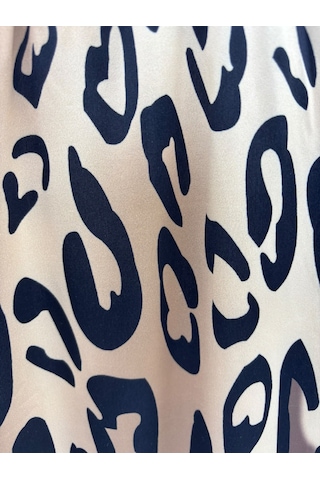 Pierre Cardin Büyük Beden Balıkçı Yaka Bol Paça Altı Leopar Desenli Çift Boneli Kadın Tesettür Mayo
