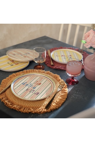 Keramika Mama Mia & La Dolce Vita Pasta Tabağı 22 Cm 4 Adet Çok Renkli