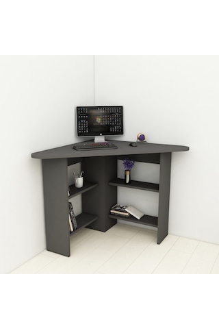 Arnetti Köşe Çalışma Masası Corner Ofis Masası Antrasit