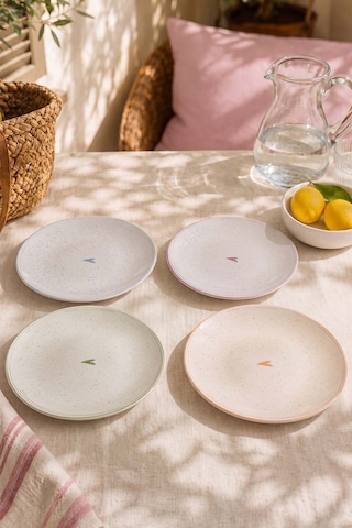 Livia Ege 4'lü Pasta & Sunum Tabağı 20 Cm Çok Renkli