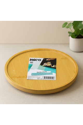Bambu Yuvarlak Sunum Tepsisi 24.5 Cm Ayaklı