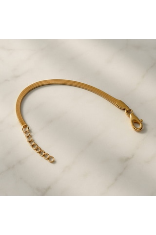 Zarifly Altın Kaplama İtalyan Zincir Bileklik - Kadın Bileklik Altın - Gold