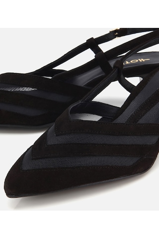 Hotiç Kadın Süet Deri Siyah Arkası Açık Mini Topuklu Stiletto 01ayh322200a100 01ayh322200a100