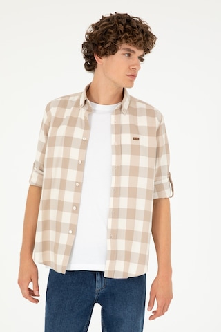 U.s. Polo Assn. Erkek Taş Gömlek Desenli 50288856-vr049 Taş