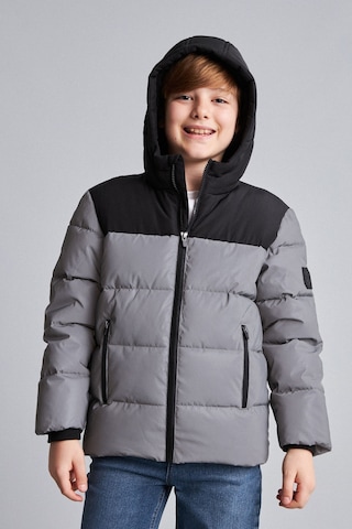 Defacto Su Geçirmez Kapüşonlu Suni Deri Regular Fit Fermuarlı Şişme Mont Erkek Çocuk H0444a826wnrf1 Reflektör-rf1