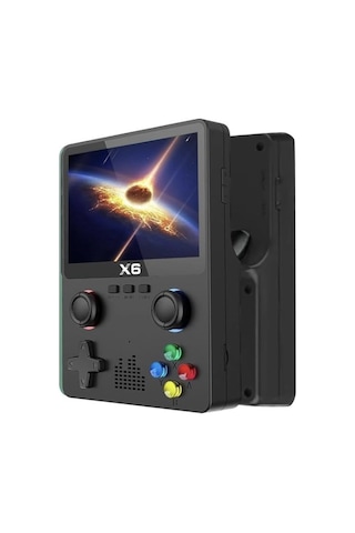 X6 Retro El Oyun Konsolu 10.000+ Oyun, 3.5 Ips Ekran, Çift 3d Joystick, 11 Emülatör Desteği, 64 G