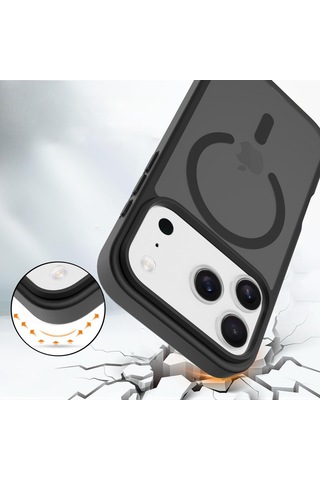 Ps iPhone Uyumlu 17 Pro Mist Serisi Magsafe Kılıf - Siyah